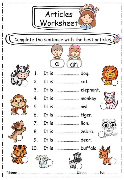 Mạo từ ( a / an ) worksheet Mạo từ ( a / an ) worksheet (PDF)