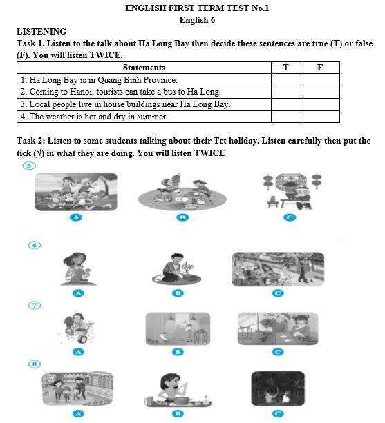 Bộ đề ôn thi Học kì 1 – Tiếng Anh lớp 6 (Global Success) (PDF+Mp3) Bộ đề ôn thi Học kì 1 – Tiếng Anh lớp 6 (Global Success)